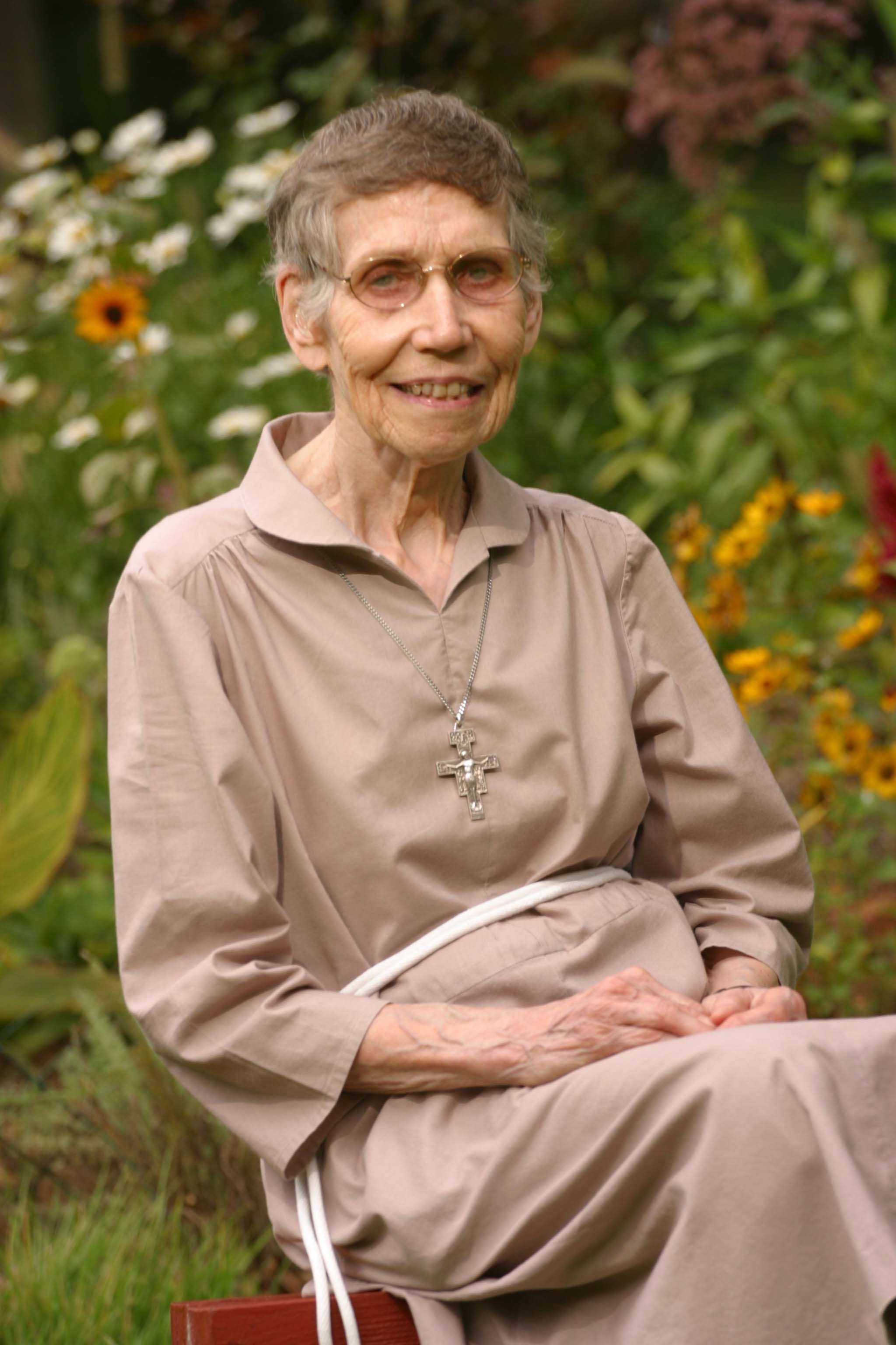 Sister Marie Beha in the garden